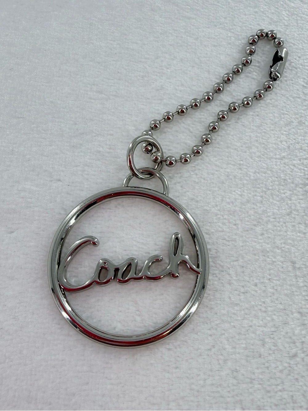 Coach Silver Round Bag Tag